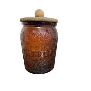 Vintage Dun-Rite Wood Duraglass Cigar Humidor W/Lid & Aztec Stone